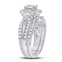Load image into Gallery viewer, 1 3/8CT-DIA ANA M 3/8CT-CEME BLISS  BRIDAL SETS DOUBLE HALO
