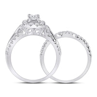 Load image into Gallery viewer, 1 3/8CT-DIA ANA M 3/8CT-CEME BLISS  BRIDAL SETS DOUBLE HALO
