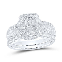 Load image into Gallery viewer, 1 3/8CT-DIA ANA M 3/8CT-CEME BLISS  BRIDAL SETS DOUBLE HALO
