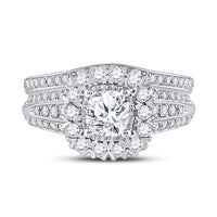 Load image into Gallery viewer, 1 1/2CTW-DIA ANA M 3/4CT-CCUSHION BRIDAL SETS SINGLE HALO
