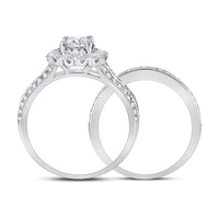Load image into Gallery viewer, 1 1/2CTW-DIA ANA M 3/4CT-CCUSHION BRIDAL SETS SINGLE HALO
