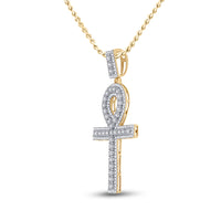 Load image into Gallery viewer, 1 CTW-DIA ANKH CROSS PENDANT
