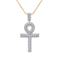 Load image into Gallery viewer, 1 CTW-DIA ANKH CROSS PENDANT
