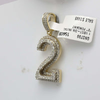 Load image into Gallery viewer, 1 1/2CT-DIA NK NUMBER &quot;2&quot; MENS CHARM
