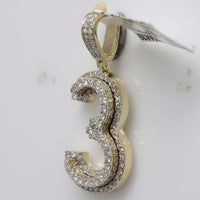 Load image into Gallery viewer, 1 1/3CT-DIA NK NUMBER &quot;3&quot; MENS CHARM
