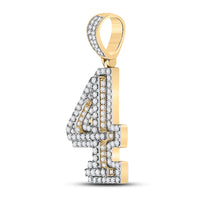 Load image into Gallery viewer, 1 3/8CT-DIA NK NUMBER &quot;4&quot; MENS CHARM
