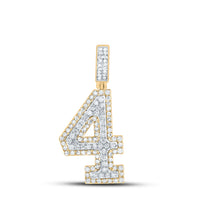 Load image into Gallery viewer, 1 3/8CT-DIA NK NUMBER &quot;4&quot; MENS CHARM
