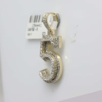 Load image into Gallery viewer, 1 5/8CT-DIA NK NUMBER &quot;5&quot; MENS CHARM
