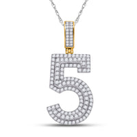 Load image into Gallery viewer, 1 5/8CT-DIA NK NUMBER &quot;5&quot; MENS CHARM
