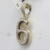Load image into Gallery viewer, 1 5/8CT-DIA NK NUMBER &quot;6&quot; MENS CHARM
