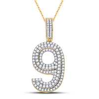 Load image into Gallery viewer, 1 5/8CT-DIA NK NUMBER &quot;9&quot; MENS CHARM
