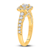 Load image into Gallery viewer, 1 1/2CTW-DIA ANA M 1/2CT-CRD SINGLE HALO ENGAGEMENT RING
