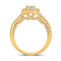 Load image into Gallery viewer, 1 1/2CTW-DIA ANA M 1/2CT-CRD SINGLE HALO ENGAGEMENT RING
