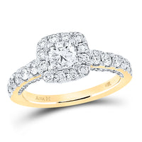 Load image into Gallery viewer, 1 1/2CTW-DIA ANA M 1/2CT-CRD SINGLE HALO ENGAGEMENT RING
