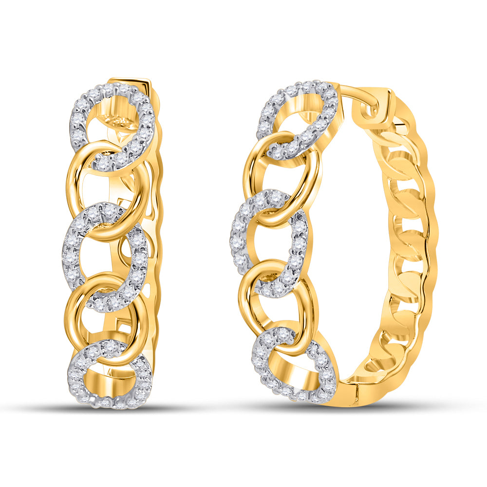 1/5CT-DIA CN FASHION HIGH HOOPS EARRING