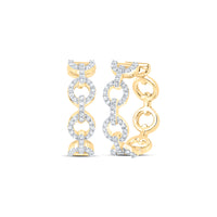 Load image into Gallery viewer, 1/3CT-DIA CN FASHION HIGH HOOPS EARRING
