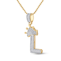 Load image into Gallery viewer, 1/2CT-DIA P1P2 CROWN INITIAL &quot;L&quot; MENS PENDANT
