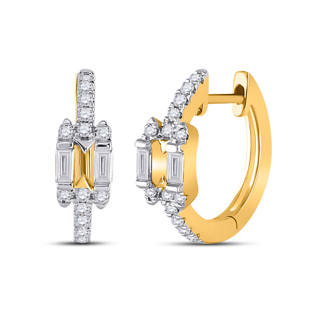 1/3CT-DIA FASHION HIGH HOOPS EARRING