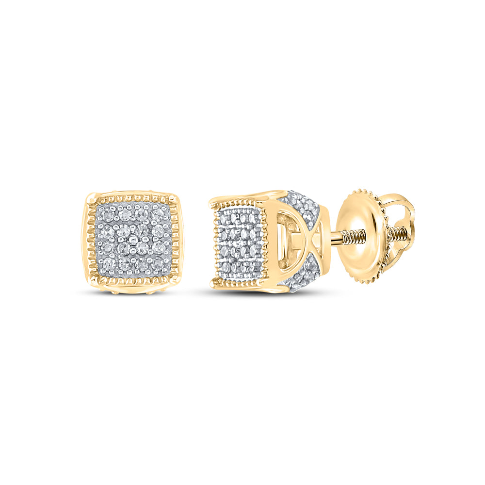 1/6 CTW-DIA P1P2 MICRO PAVE SQUARE EARRING