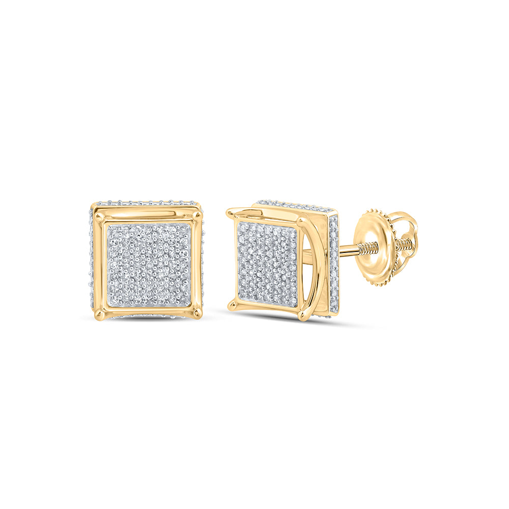 1/4 CTW-DIA P1P2 MICRO PAVE SQUARE EARRING