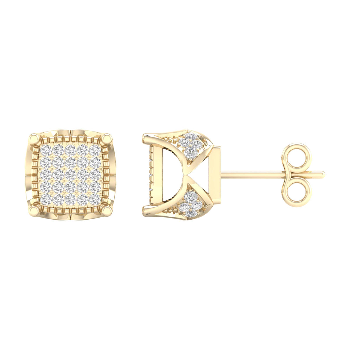 1/5 CTW-DIA CN MICRO PAVE SQUARE EARRING