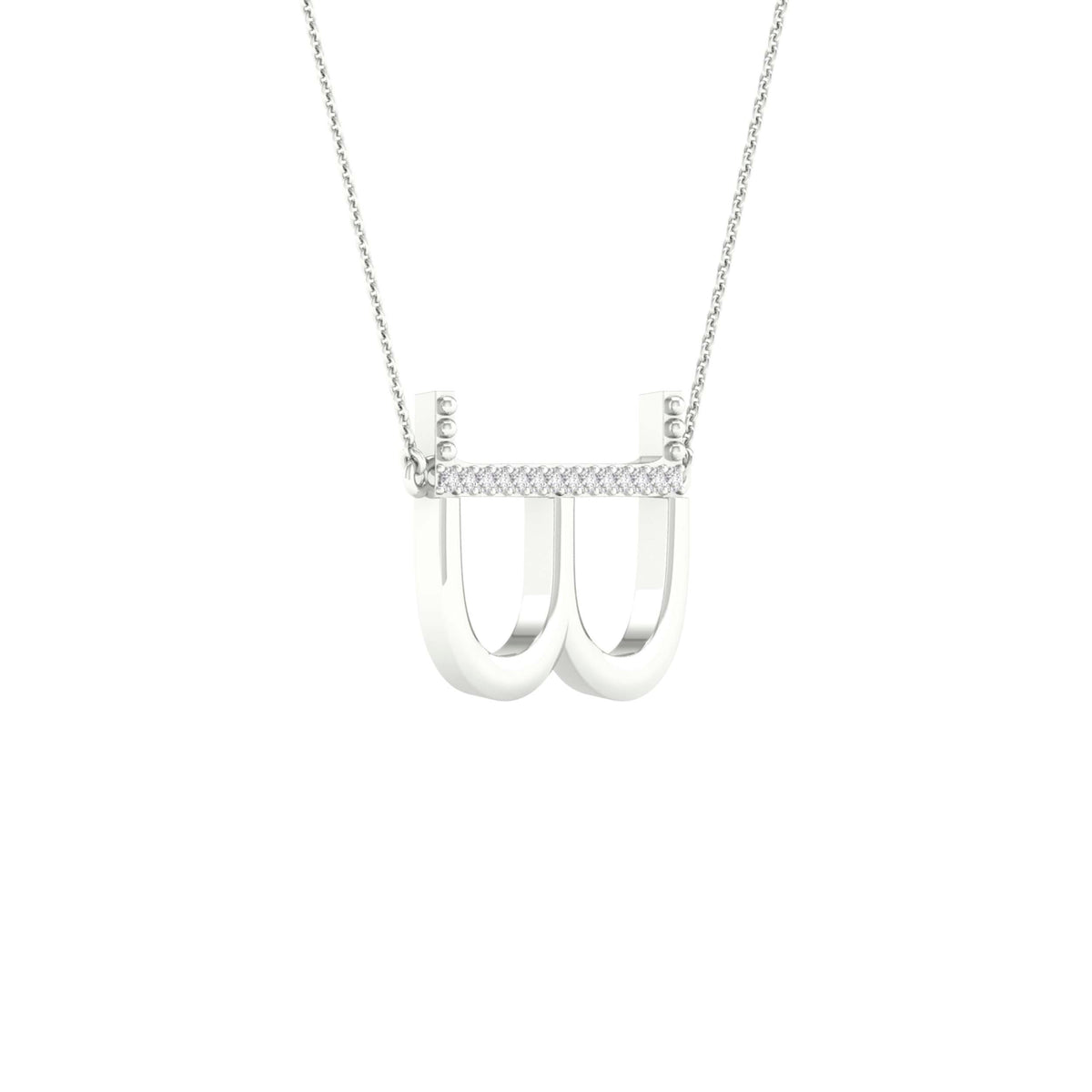 1/20CTW-DIA P1P2 LADIES INITIAL "B" NECKLACE
