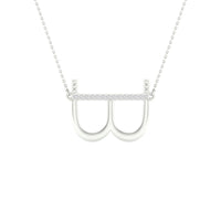 Load image into Gallery viewer, 1/20CTW-DIA P1P2 LADIES INITIAL &quot;B&quot; NECKLACE
