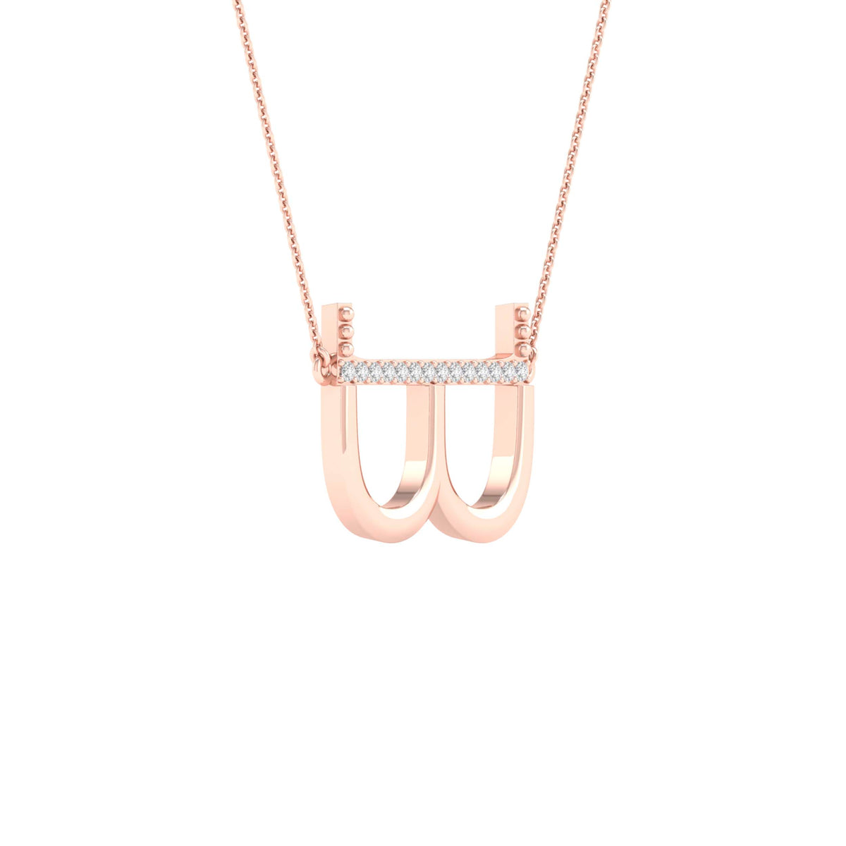 1/20CTW-DIA P1P2 LADIES INITIAL "B" NECKLACE