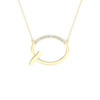 Load image into Gallery viewer, 1/20CTW-DIA P1P2 LADIES INITIAL &quot;Q&quot; NECKLACE
