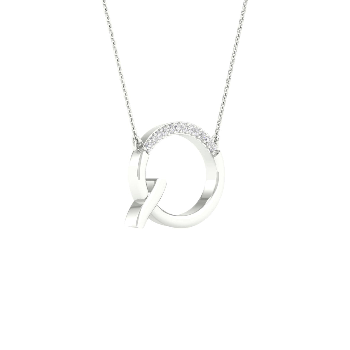 1/20CTW-DIA P1P2 LADIES INITIAL "Q" NECKLACE