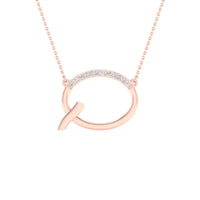 Load image into Gallery viewer, 1/20CTW-DIA P1P2 LADIES INITIAL &quot;Q&quot; NECKLACE
