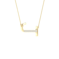 Load image into Gallery viewer, 1/20CTW-DIA P1P2 LADIES INITIAL &quot;J&quot; NECKLACE
