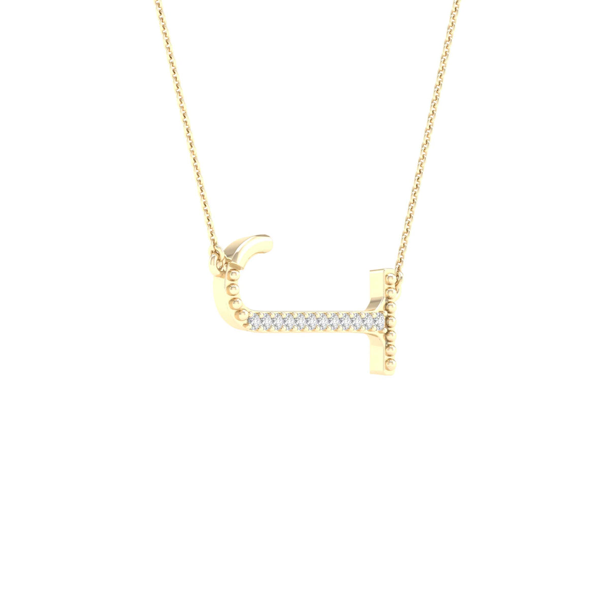 1/20CTW-DIA P1P2 LADIES INITIAL "J" NECKLACE