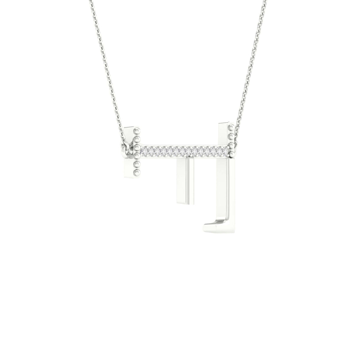 1/20CTW-DIA P1P2 LADIES INITIAL ""F" NECKLACE