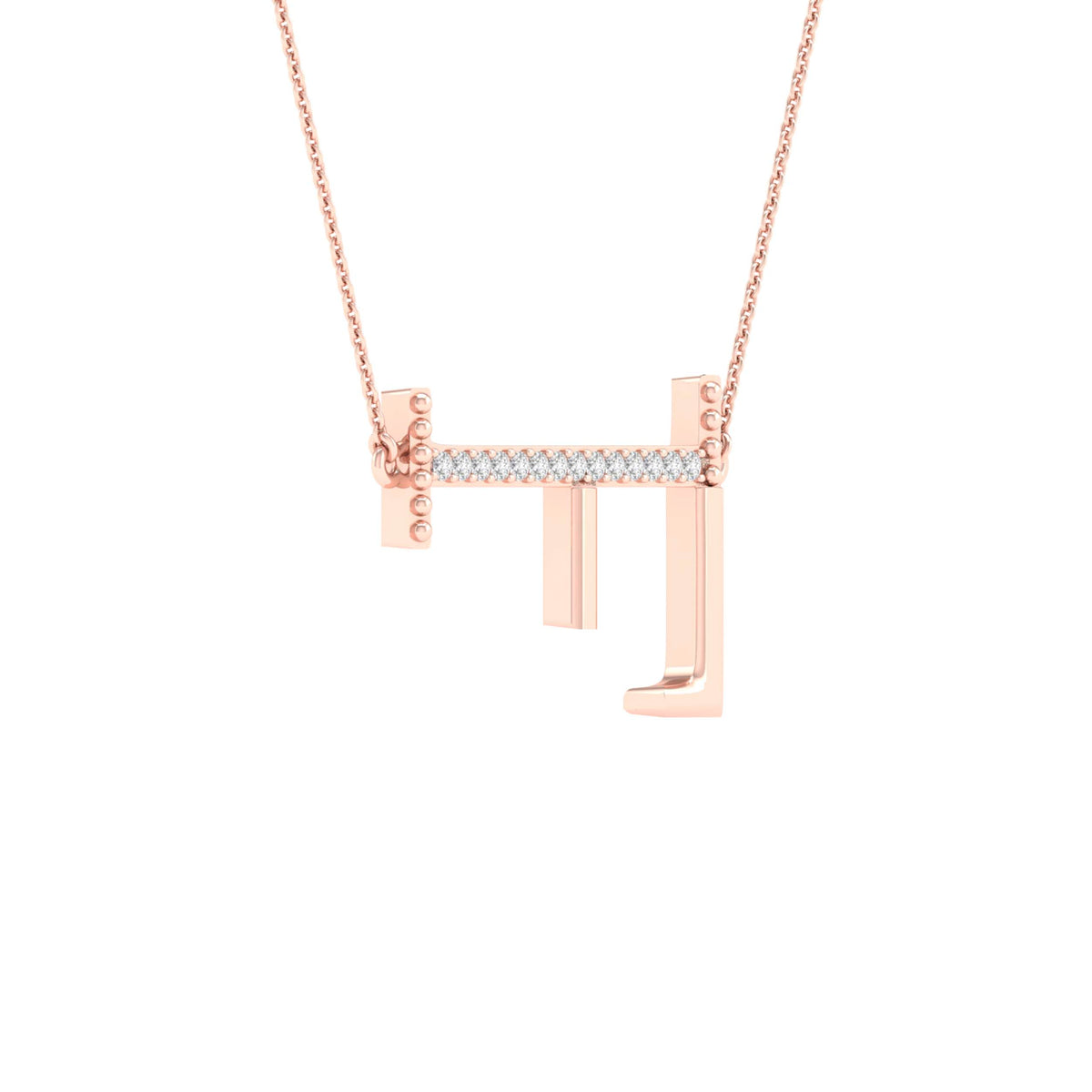 1/20CTW-DIA P1P2 LADIES INITIAL "F" NECKLACE