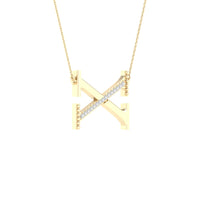 Load image into Gallery viewer, 1/20CTW-DIA P1P2 LADIES INITIAL &quot;X&quot; NECKLACE
