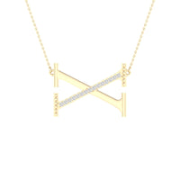 Load image into Gallery viewer, 1/20CTW-DIA P1P2 LADIES INITIAL &quot;X&quot; NECKLACE
