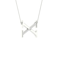 Load image into Gallery viewer, 1/20CTW-DIA P1P2 LADIES INITIAL &quot;X&quot; NECKLACE
