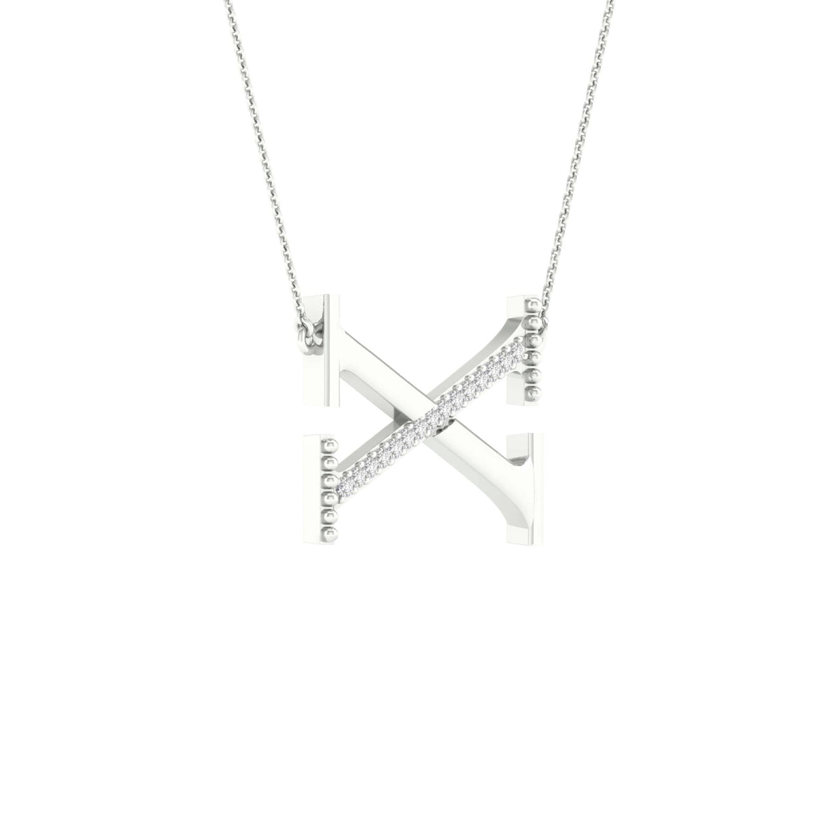 1/20CTW-DIA P1P2 LADIES INITIAL "X" NECKLACE