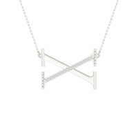 Load image into Gallery viewer, 1/20CTW-DIA P1P2 LADIES INITIAL &quot;X&quot; NECKLACE
