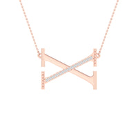 Load image into Gallery viewer, 1/20CTW-DIA P1P2 LADIES INITIAL &quot;X&quot; NECKLACE
