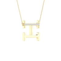 Load image into Gallery viewer, 1/20CTW-DIA P1P2 LADIES INITIAL &quot;H&quot; NECKLACE
