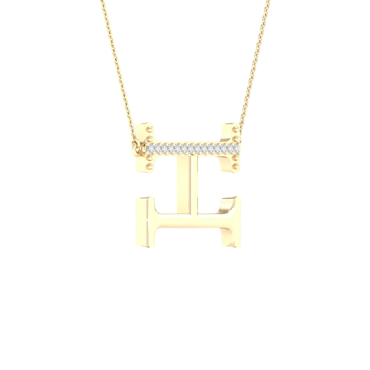 1/20CTW-DIA P1P2 LADIES INITIAL "H" NECKLACE