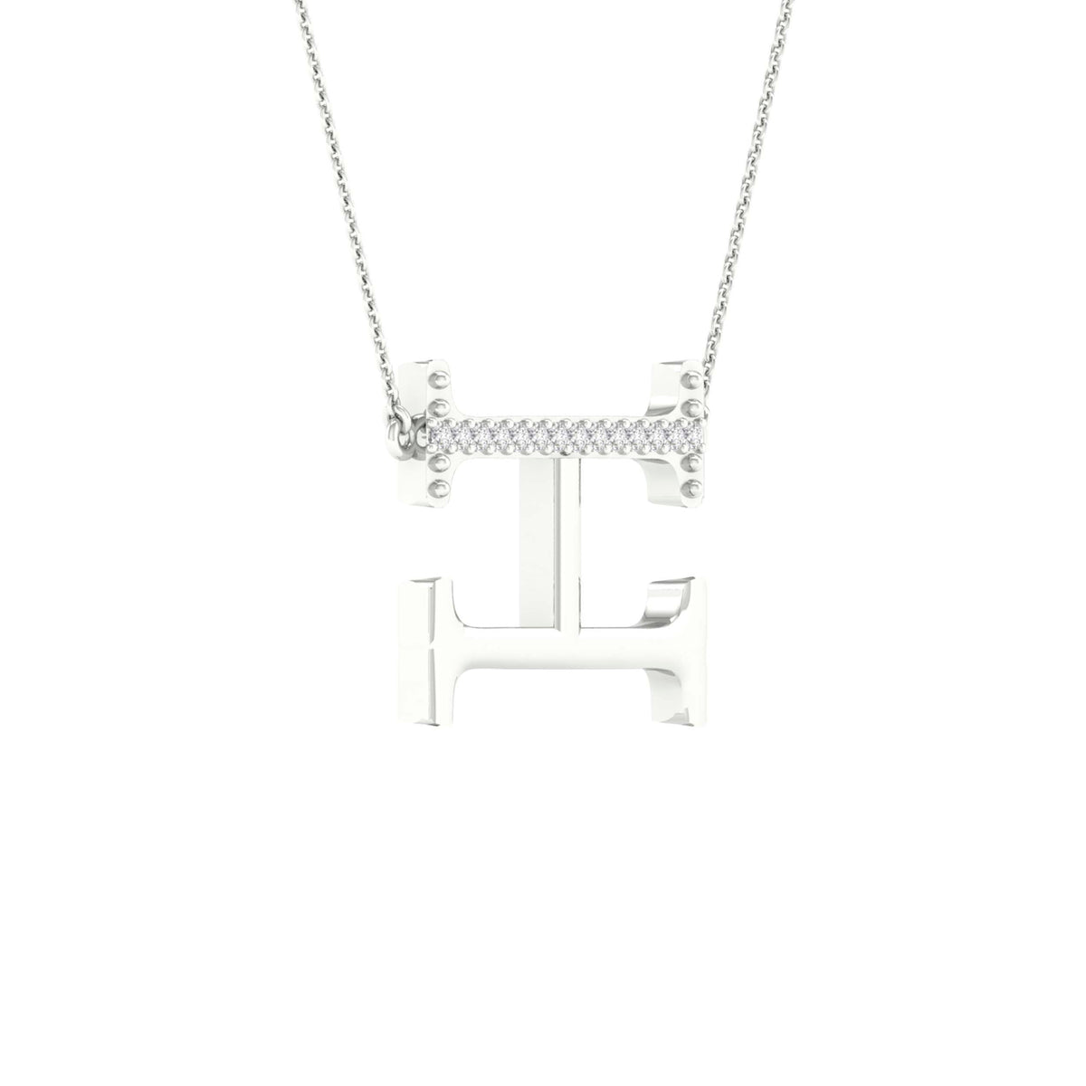 1/20CTW-DIA P1P2 LADIES INITIAL "H" NECKLACE