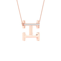 Load image into Gallery viewer, 1/20CTW-DIA P1P2 LADIES INITIAL &quot;H&quot; NECKLACE
