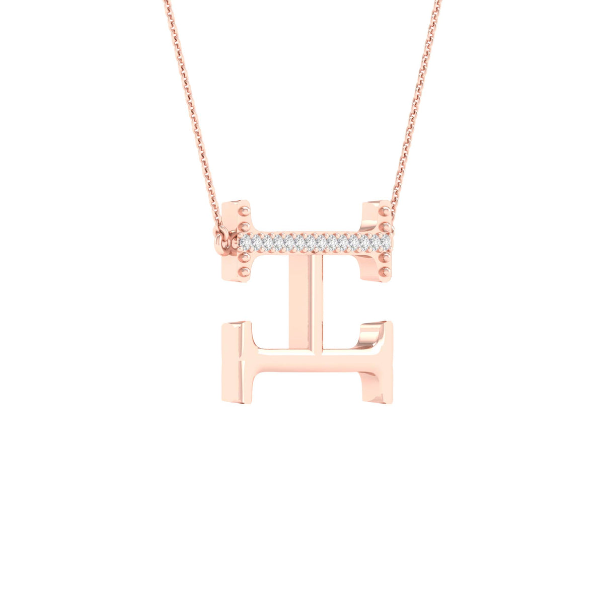 1/20CTW-DIA P1P2 LADIES INITIAL "H" NECKLACE