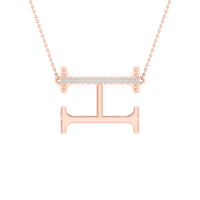 Load image into Gallery viewer, 1/20CTW-DIA P1P2 LADIES INITIAL &quot;H&quot; NECKLACE
