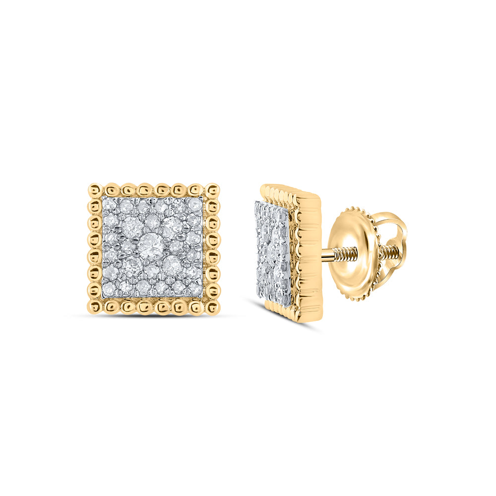 1/4CT-DIA CN FASHION SQUARE EARRING