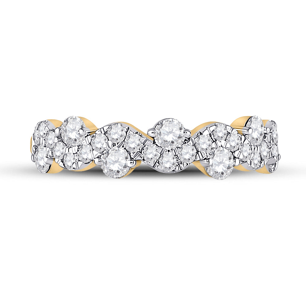1 CT-DIA CN FASHION HIGH LADIES WEDDING BAND