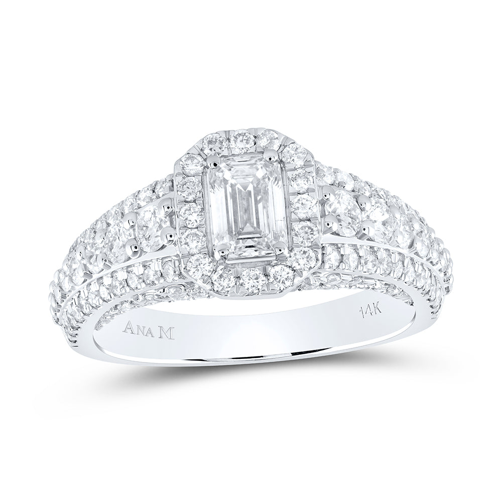 1 3/4CTW-DIA ANA M 1/2CT-CEME SINGLE HALO BRIDAL RING